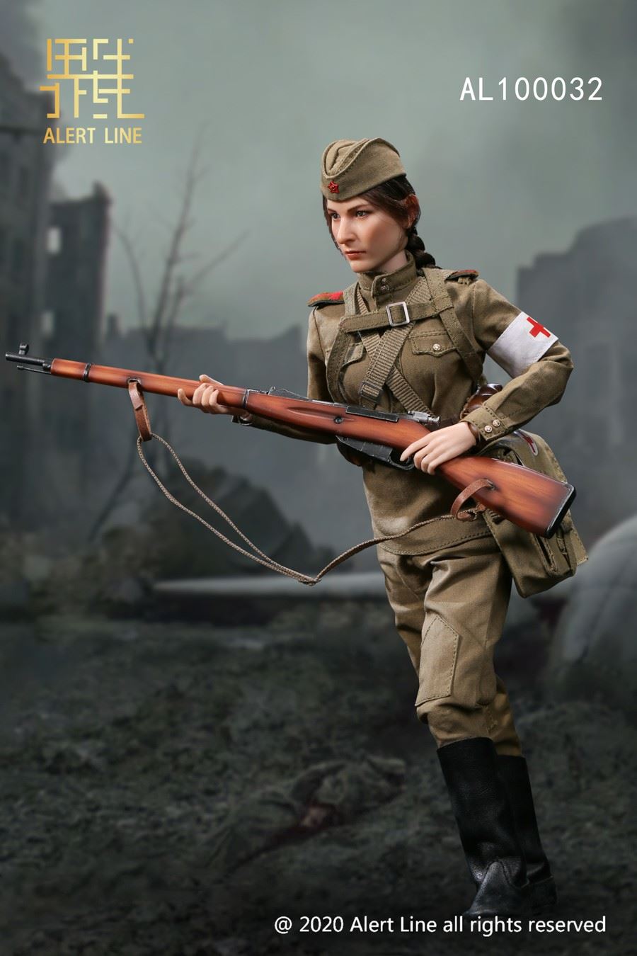 1/6 WWII Soviet female medical soldier