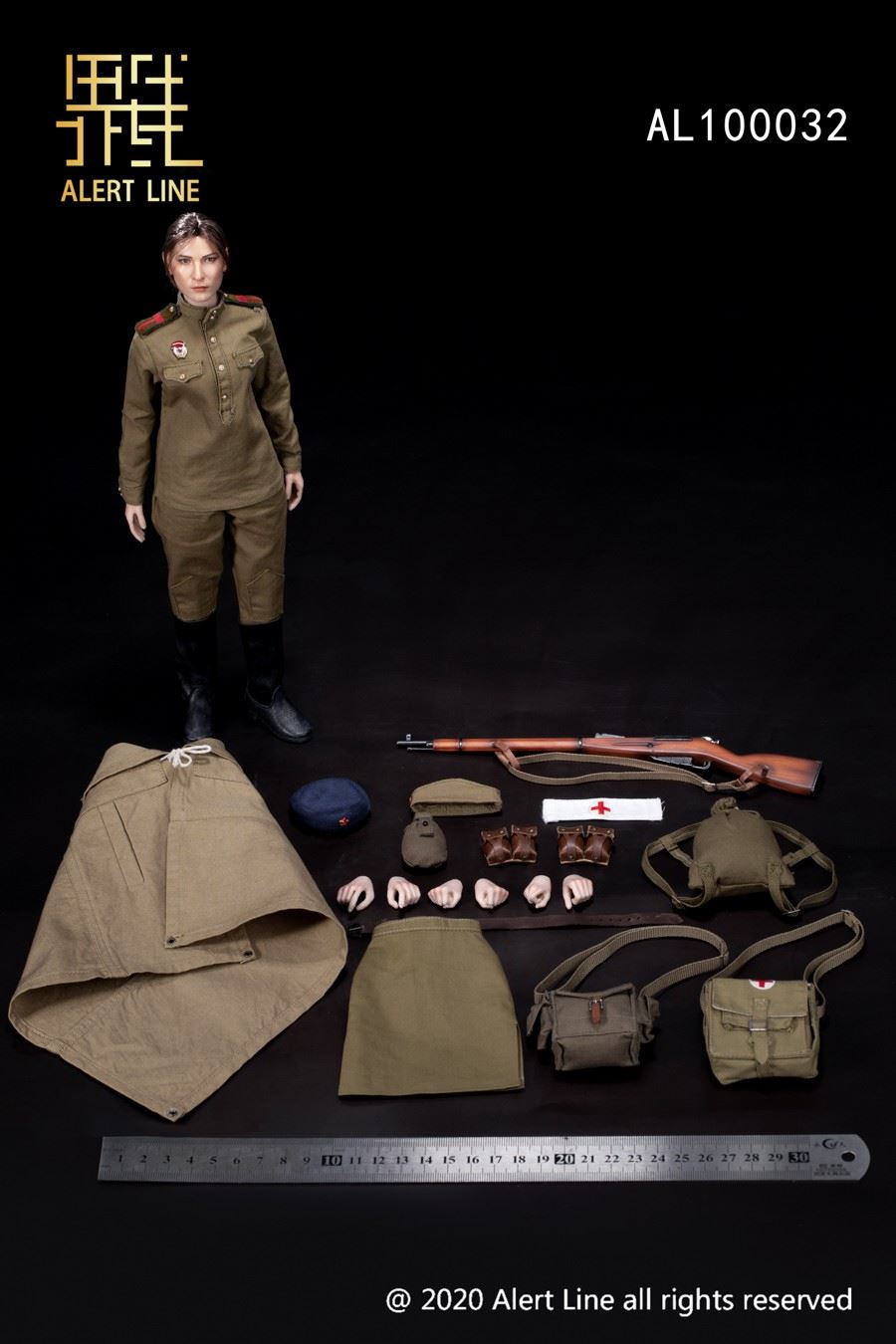 1/6 WWII Soviet female medical soldier