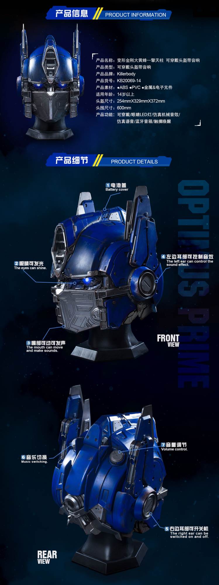 Transformers Bumblebee - Optimus Prime wearable helmet