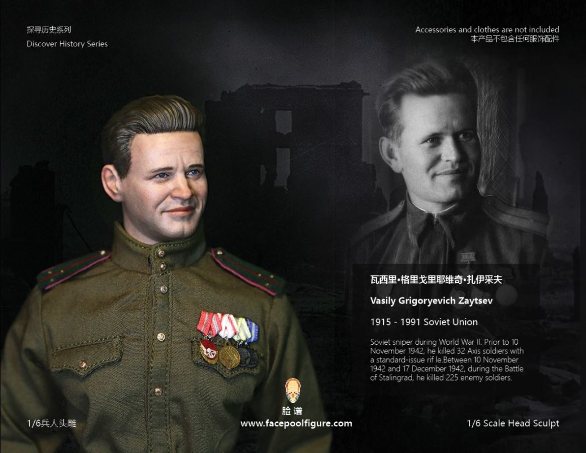 1/6 Discover History Series Head Sculpture,Vasily Zaytsev FP-H-006