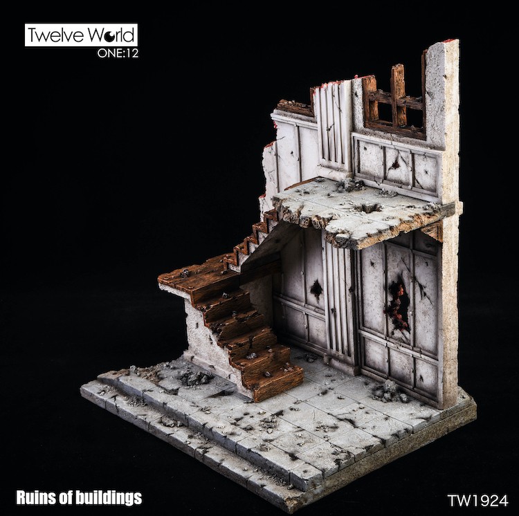 1/12 TW1924 battle damage building scene platform