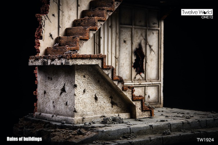 1/12 TW1924 battle damage building scene platform