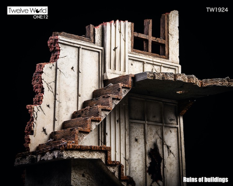 1/12 TW1924 battle damage building scene platform
