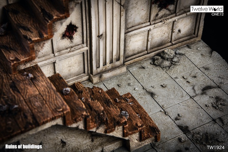 1/12 TW1924 battle damage building scene platform