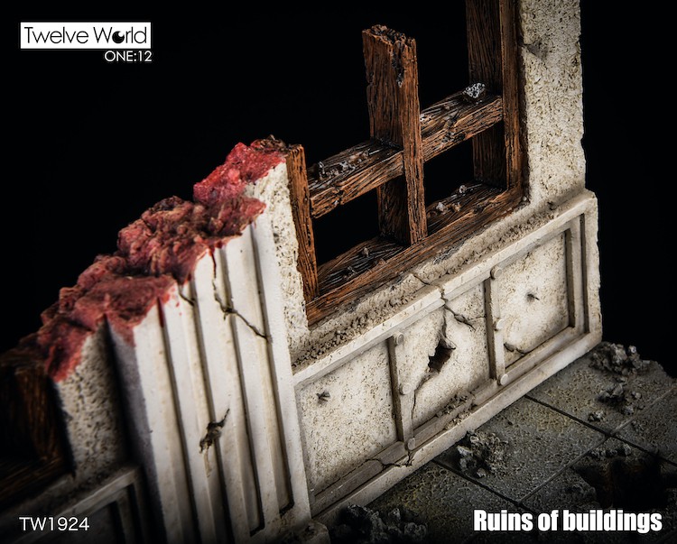 1/12 TW1924 battle damage building scene platform