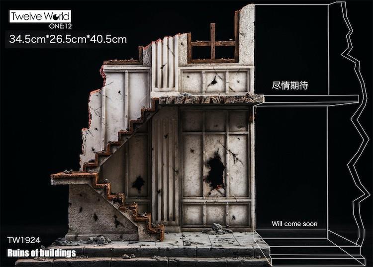 1/12 Ruins of Building Scene Platform