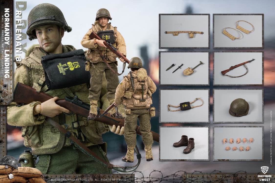 1/12  WWII U.S. Rangers On D-Day Rifleman B