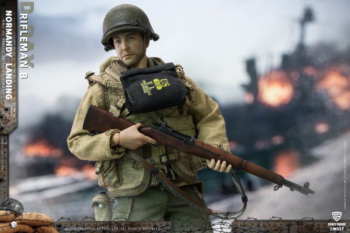 1/12  WWII U.S. Rangers On D-Day Rifleman B