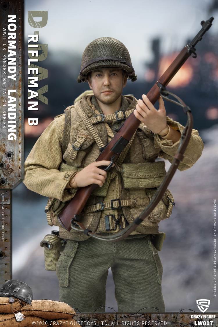 1/12  WWII U.S. Rangers On D-Day Rifleman B