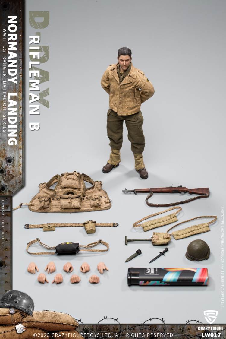 1/12  WWII U.S. Rangers On D-Day Rifleman B