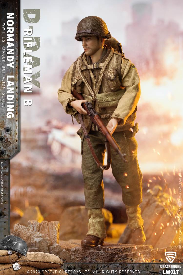 1/12  WWII U.S. Rangers On D-Day Rifleman B