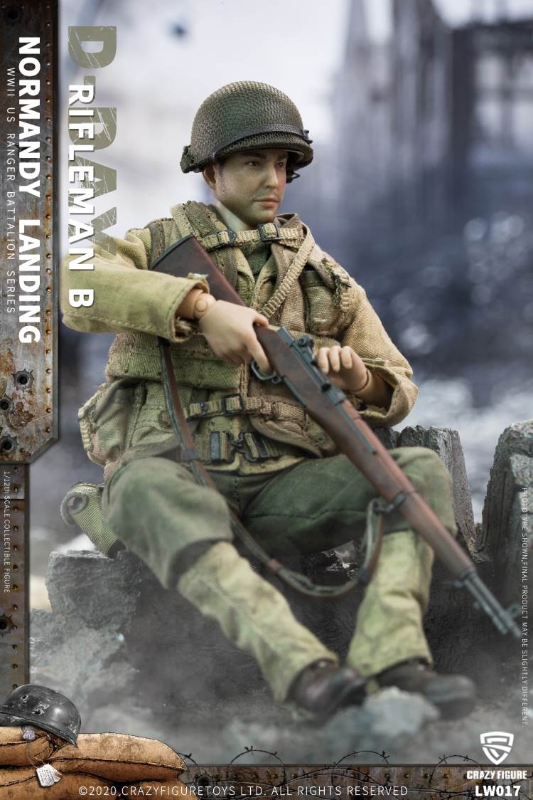 1/12  WWII U.S. Rangers On D-Day Rifleman B