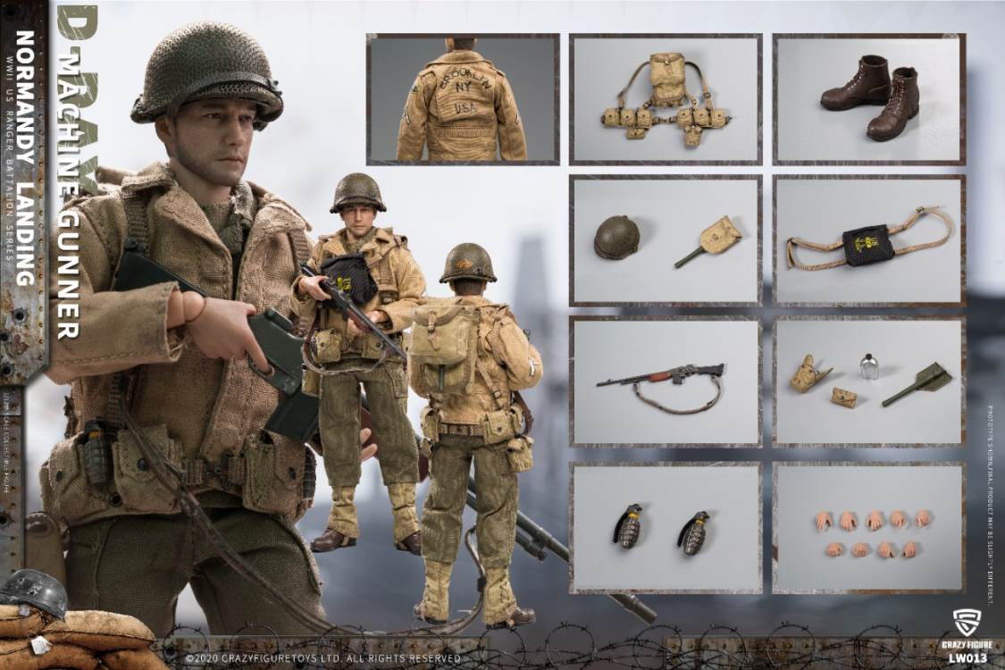 1/12 WWII U.S. Rangers On D-Day  Machine gunner