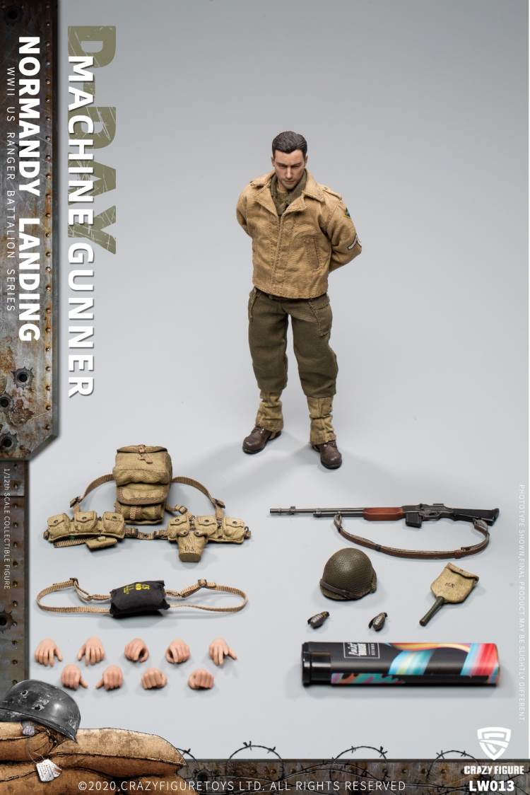 1/12 WWII U.S. Rangers On D-Day  Machine gunner