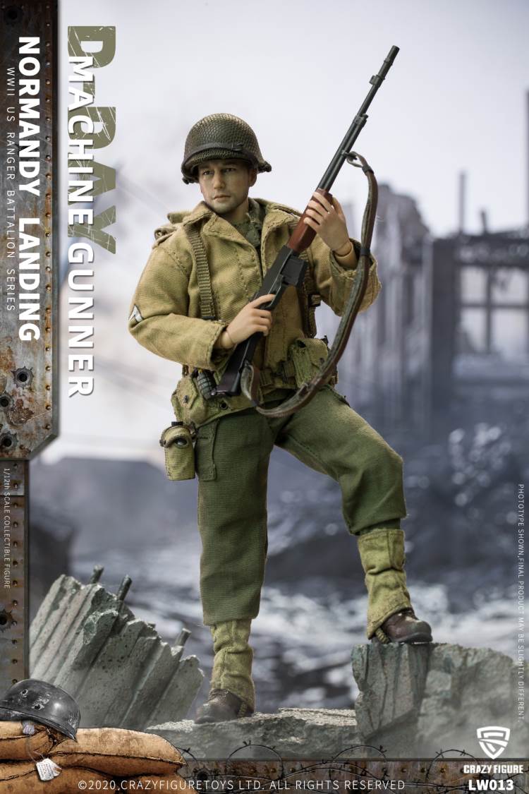 1/12 WWII U.S. Rangers On D-Day  Machine gunner