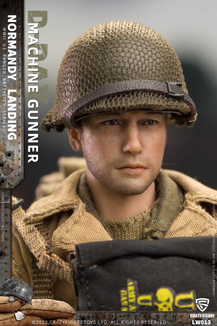 1/12 WWII U.S. Rangers On D-Day  Machine gunner