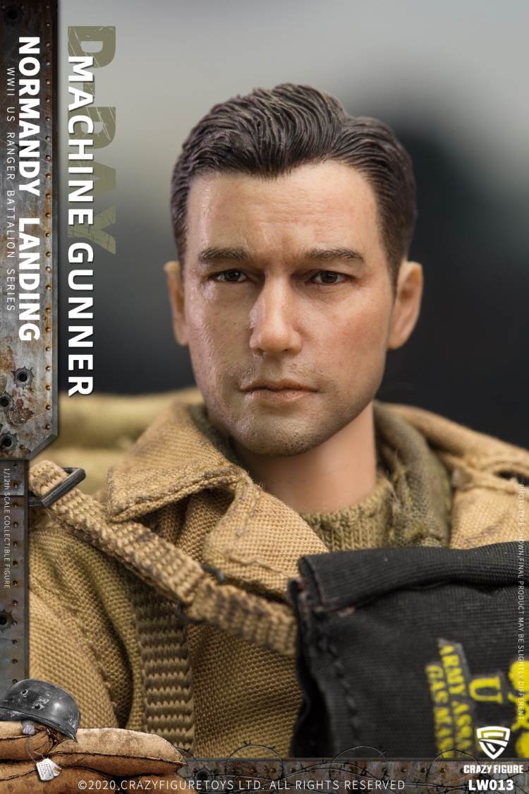 1/12 WWII U.S. Rangers On D-Day  Machine gunner