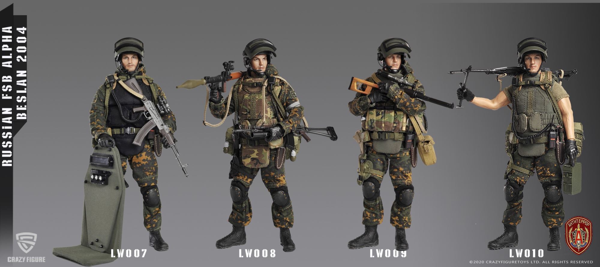 1/12  Russian alpha special forces machine gunner (LW010)