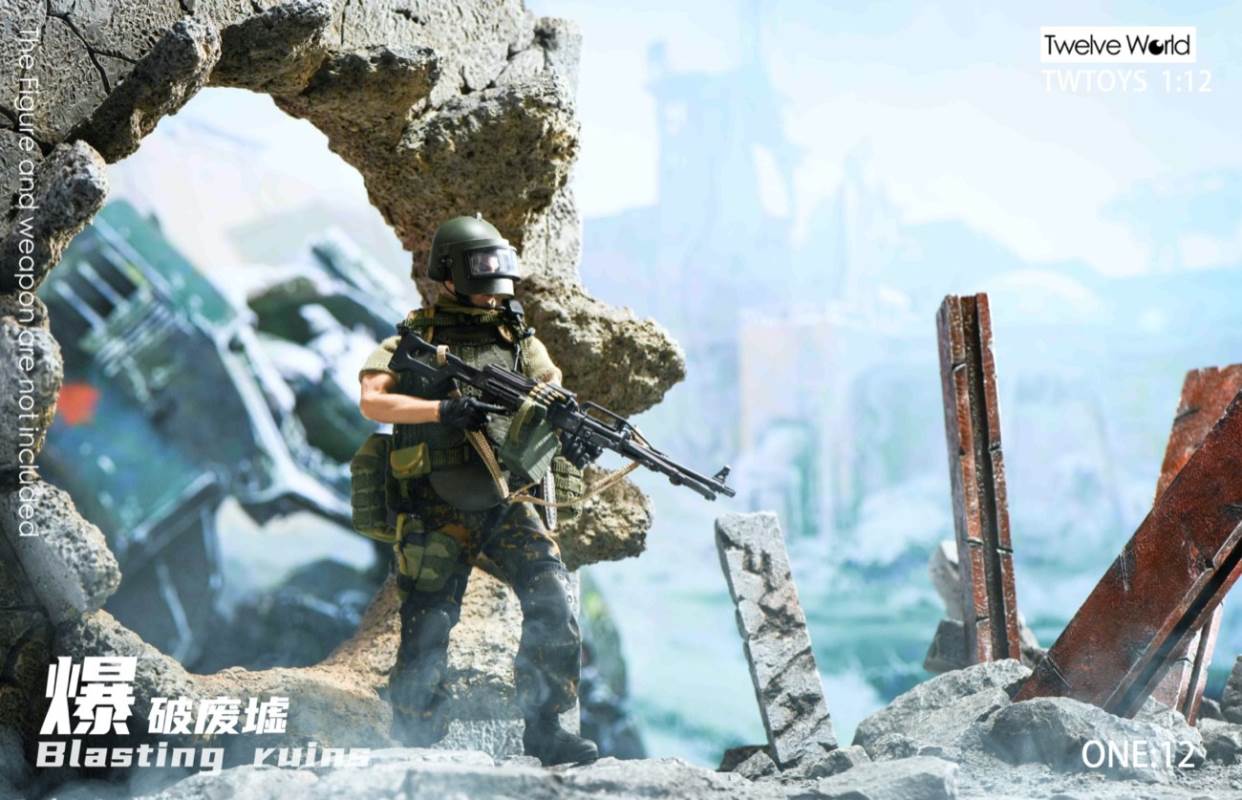 Blasting ruins scene platform