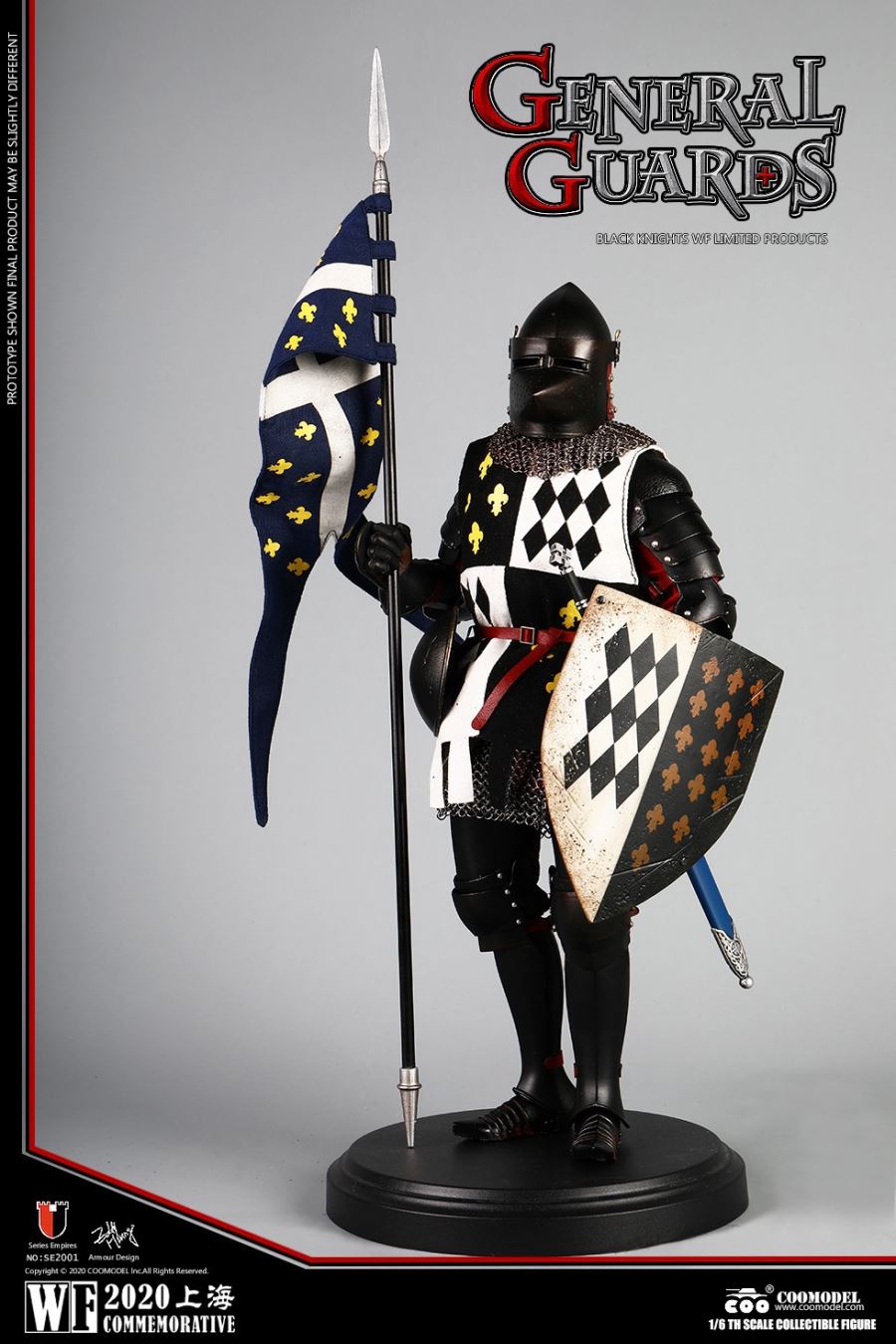 1/6 SE2001 SERIES OF EMPIRES (DIECAST ALLOY) - GENERAL GUARDS (BLACK KNIGHTS WF LIMITED VERSION)