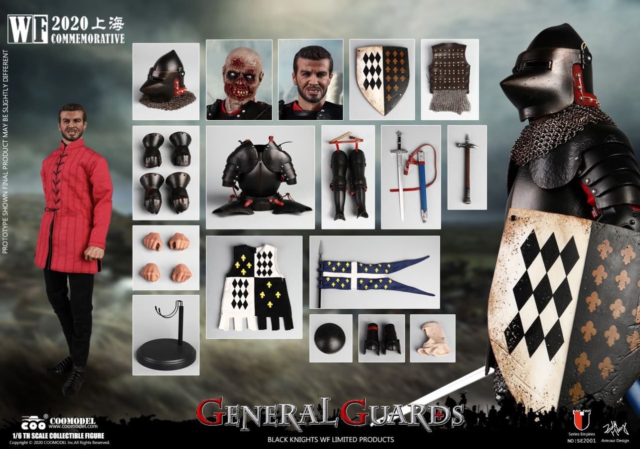 1/6 SE2001 SERIES OF EMPIRES (DIECAST ALLOY) - GENERAL GUARDS (BLACK KNIGHTS WF LIMITED VERSION)