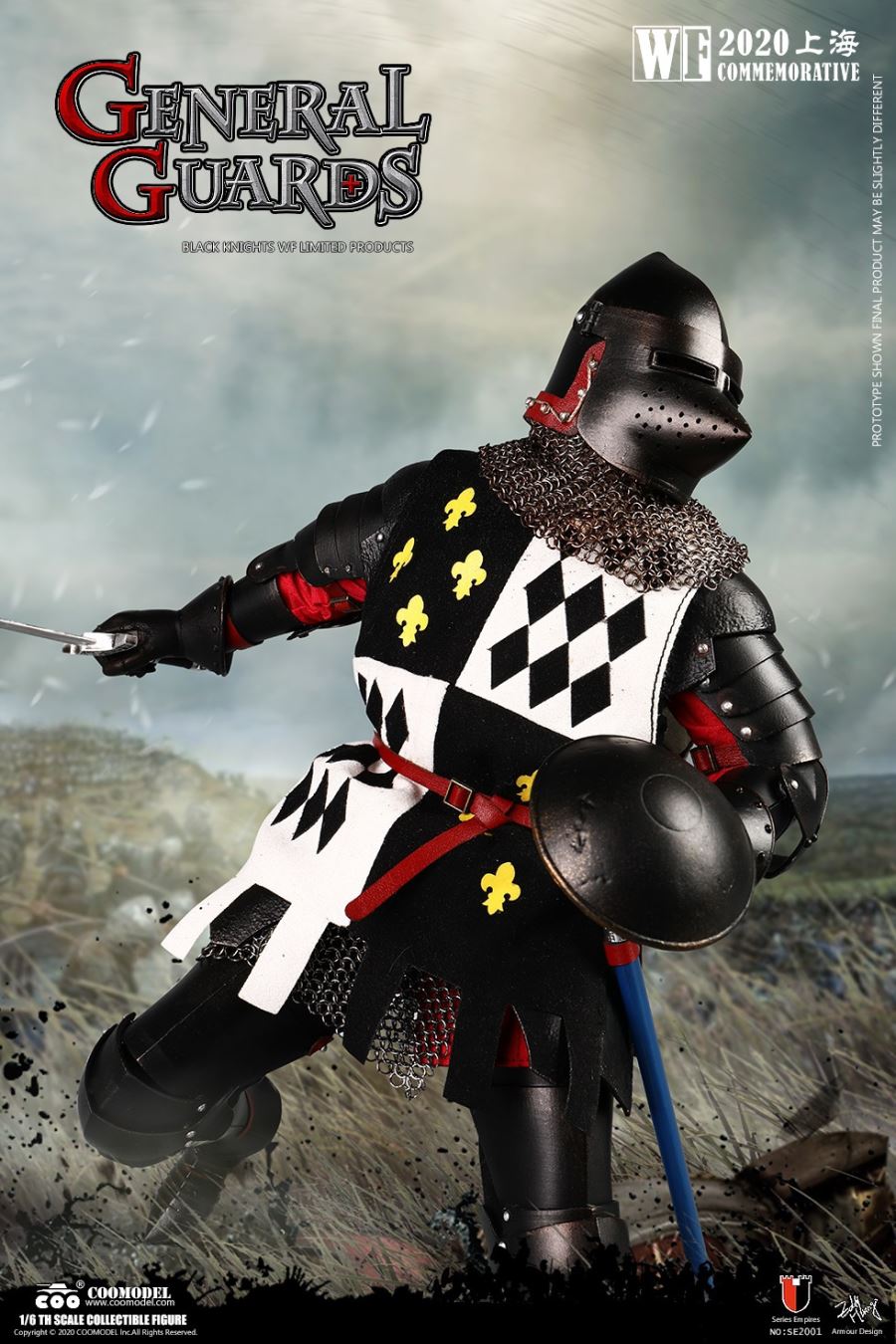 1/6 SE2001 SERIES OF EMPIRES (DIECAST ALLOY) - GENERAL GUARDS (BLACK KNIGHTS WF LIMITED VERSION)
