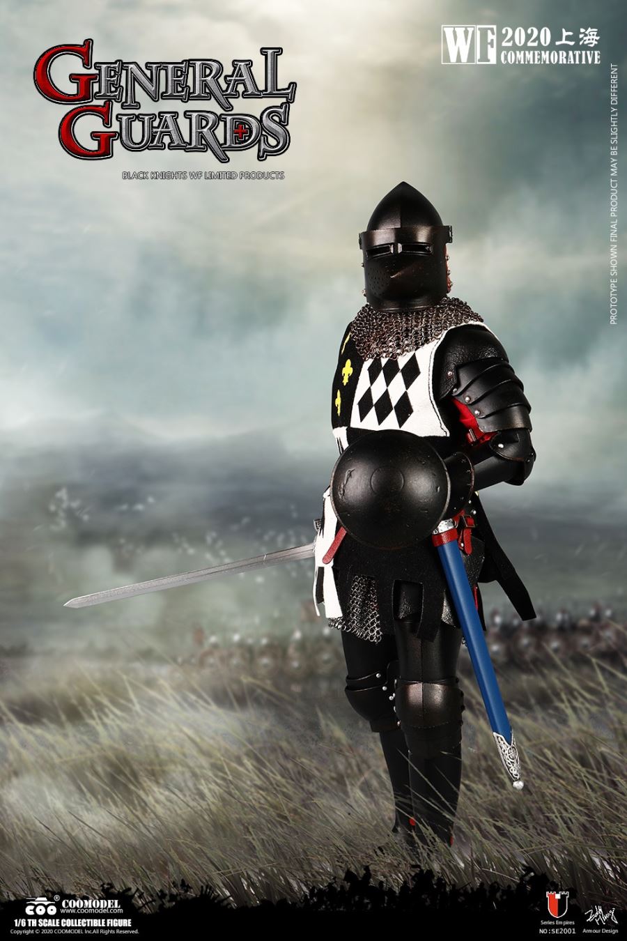 1/6 SE2001 SERIES OF EMPIRES (DIECAST ALLOY) - GENERAL GUARDS (BLACK KNIGHTS WF LIMITED VERSION)