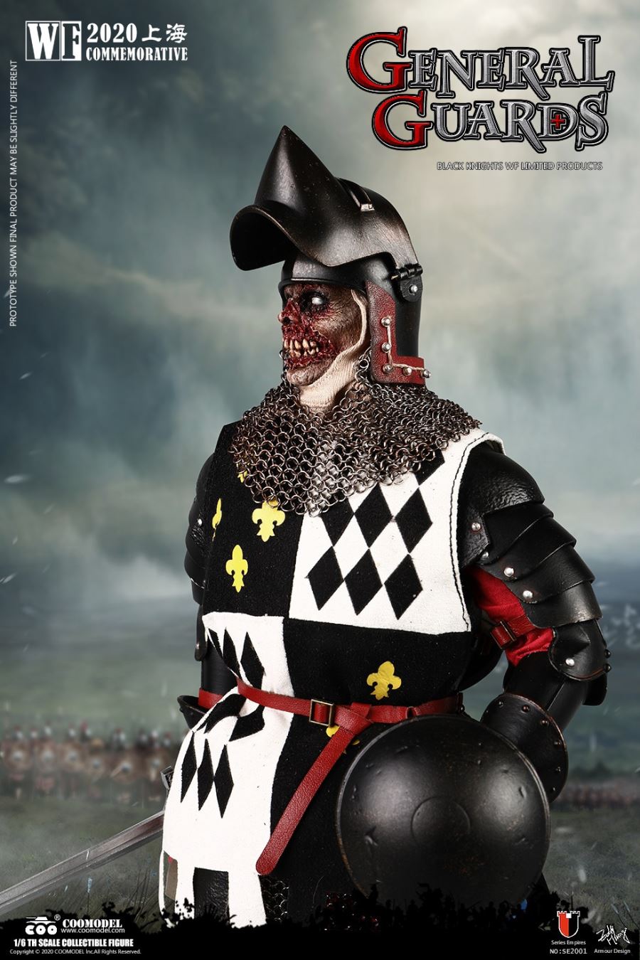 1/6 SE2001 SERIES OF EMPIRES (DIECAST ALLOY) - GENERAL GUARDS (BLACK KNIGHTS WF LIMITED VERSION)