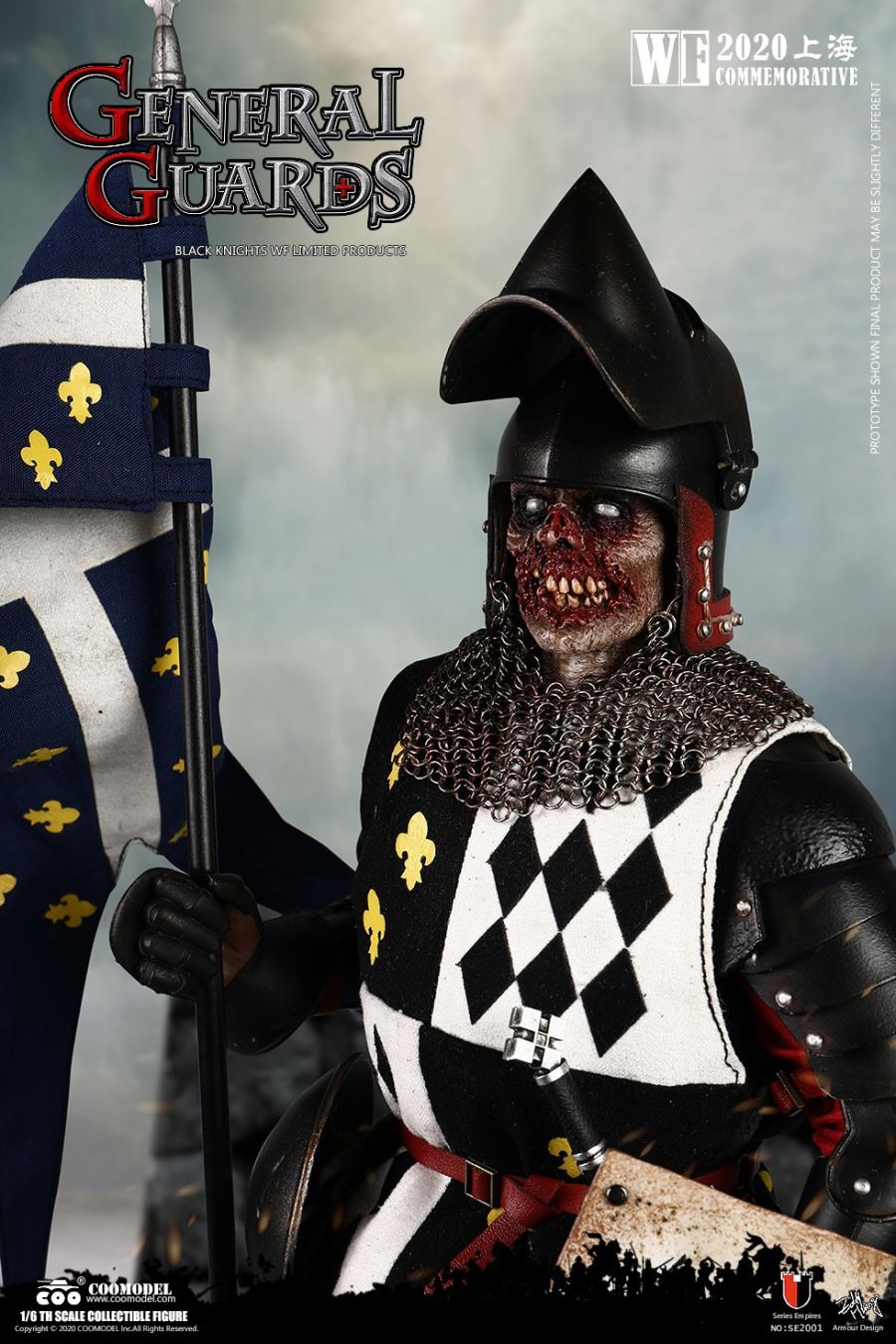 1/6 SE2001 SERIES OF EMPIRES (DIECAST ALLOY) - GENERAL GUARDS (BLACK KNIGHTS WF LIMITED VERSION)