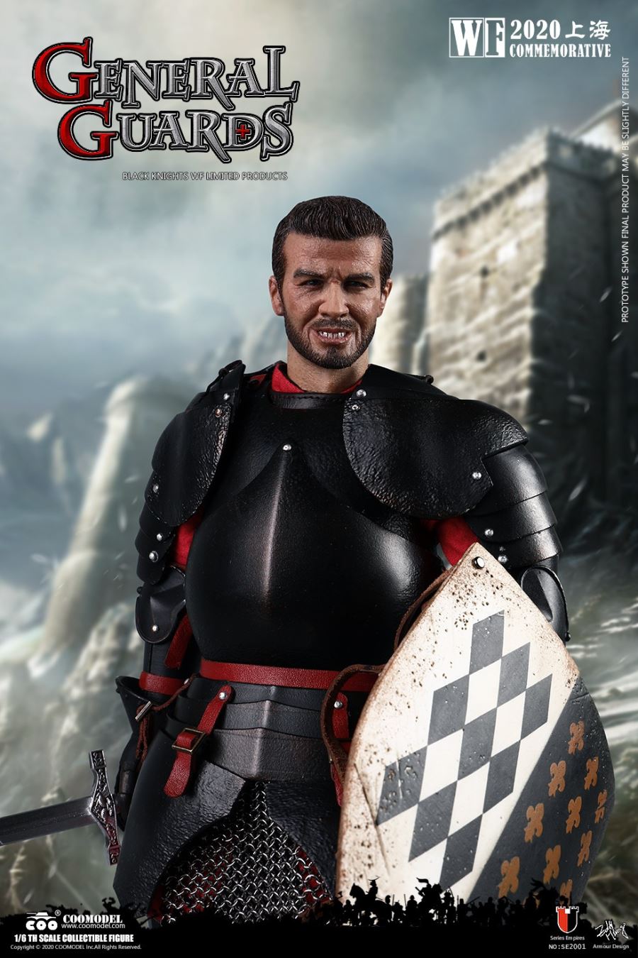 1/6 SE2001 SERIES OF EMPIRES (DIECAST ALLOY) - GENERAL GUARDS (BLACK KNIGHTS WF LIMITED VERSION)
