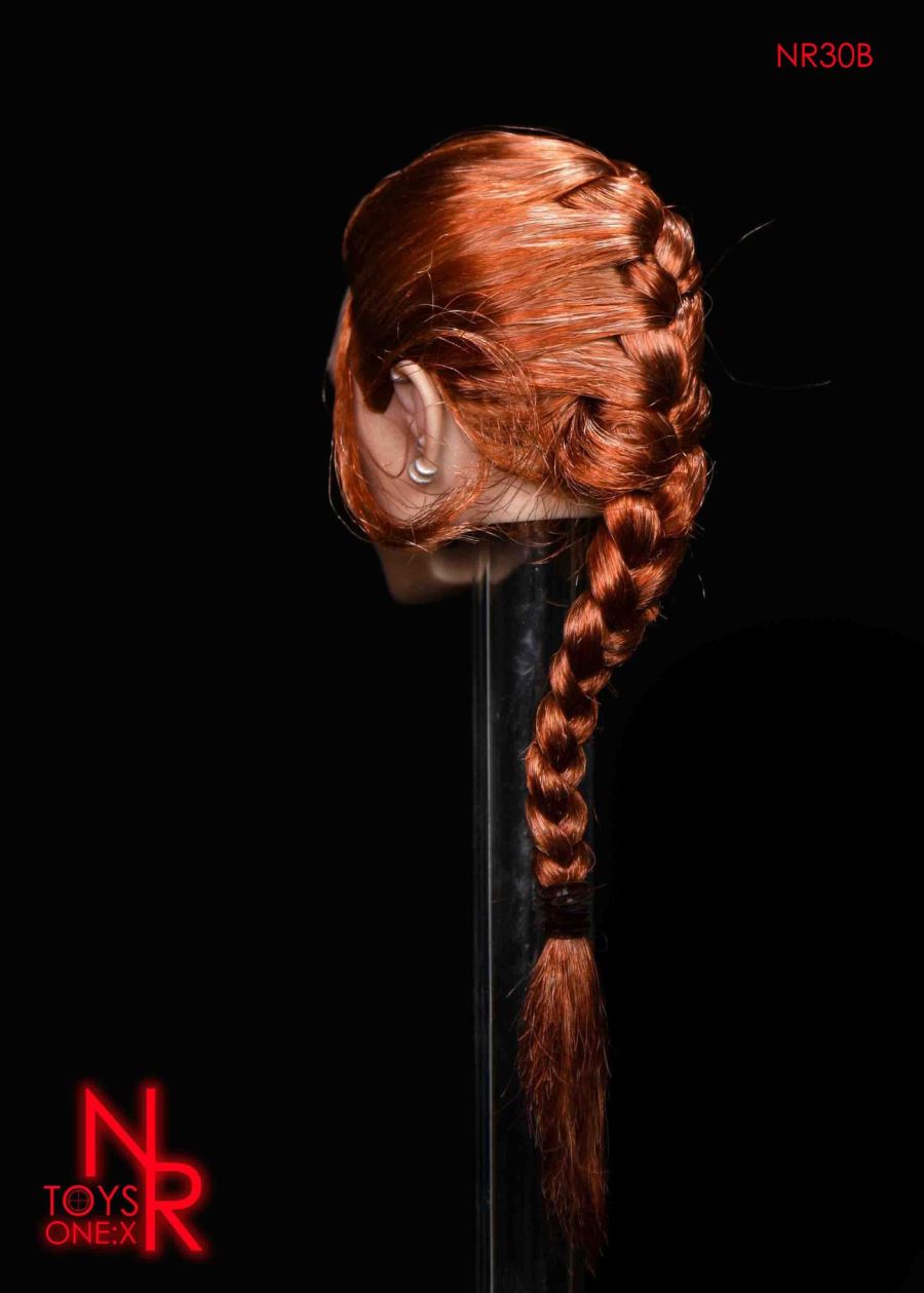 1/6 female agents engraving head hair tie braided