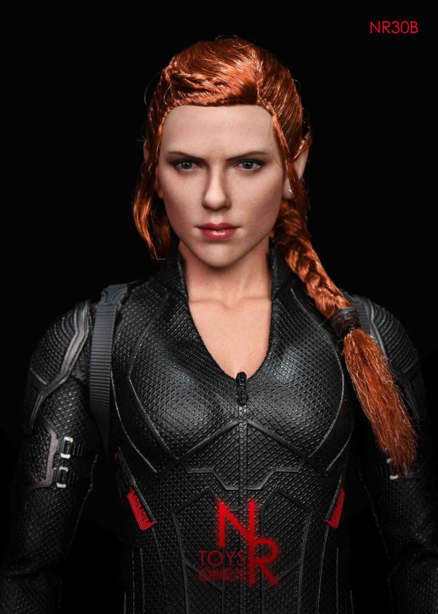 1/6 female agents engraving head hair tie braided