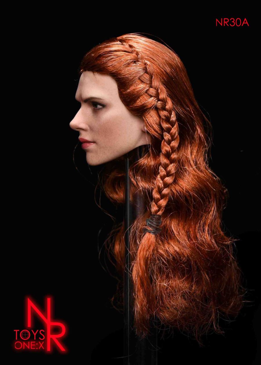 1/6 female agents engraving head hair tie braided