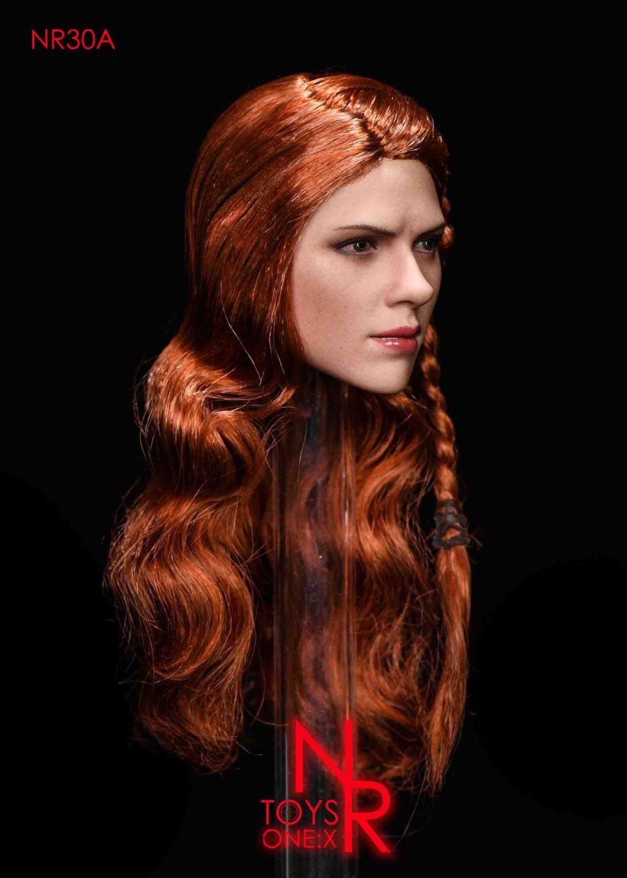 1/6 female agents engraving head hair tie braided