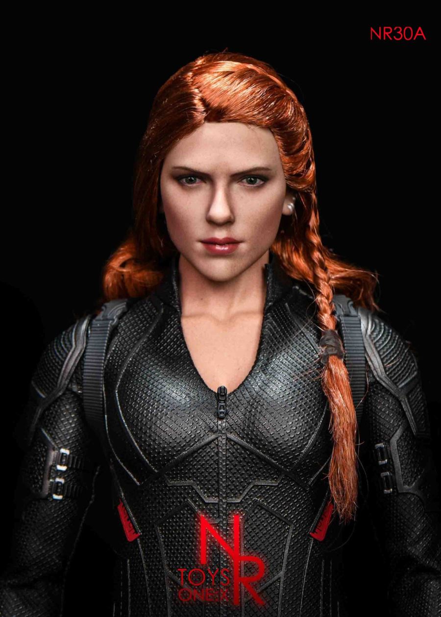 1/6 female agents engraving head hair tie braided