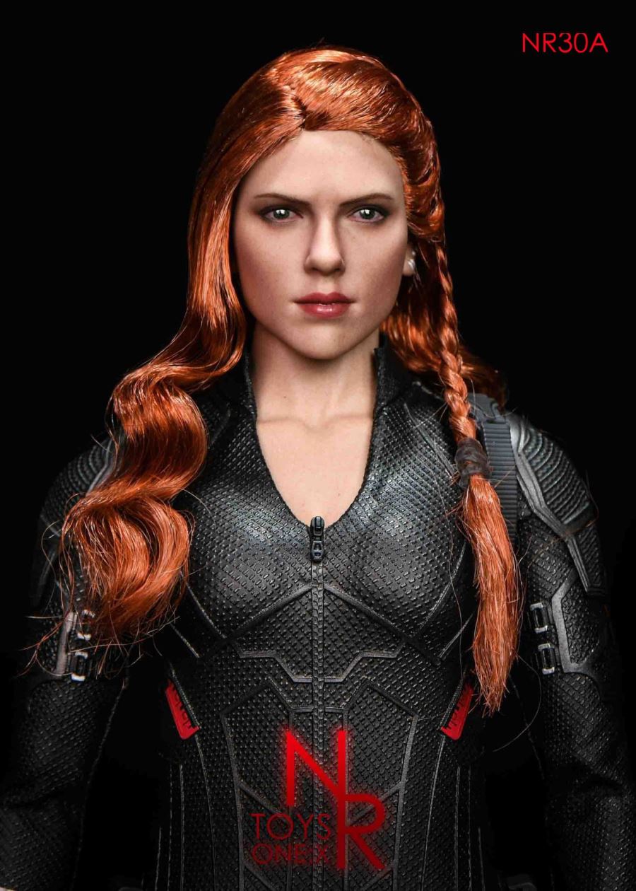 1/6 female agents engraving head hair tie braided