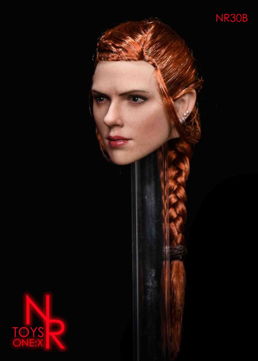1/6 female agents engraving head hair tie braided