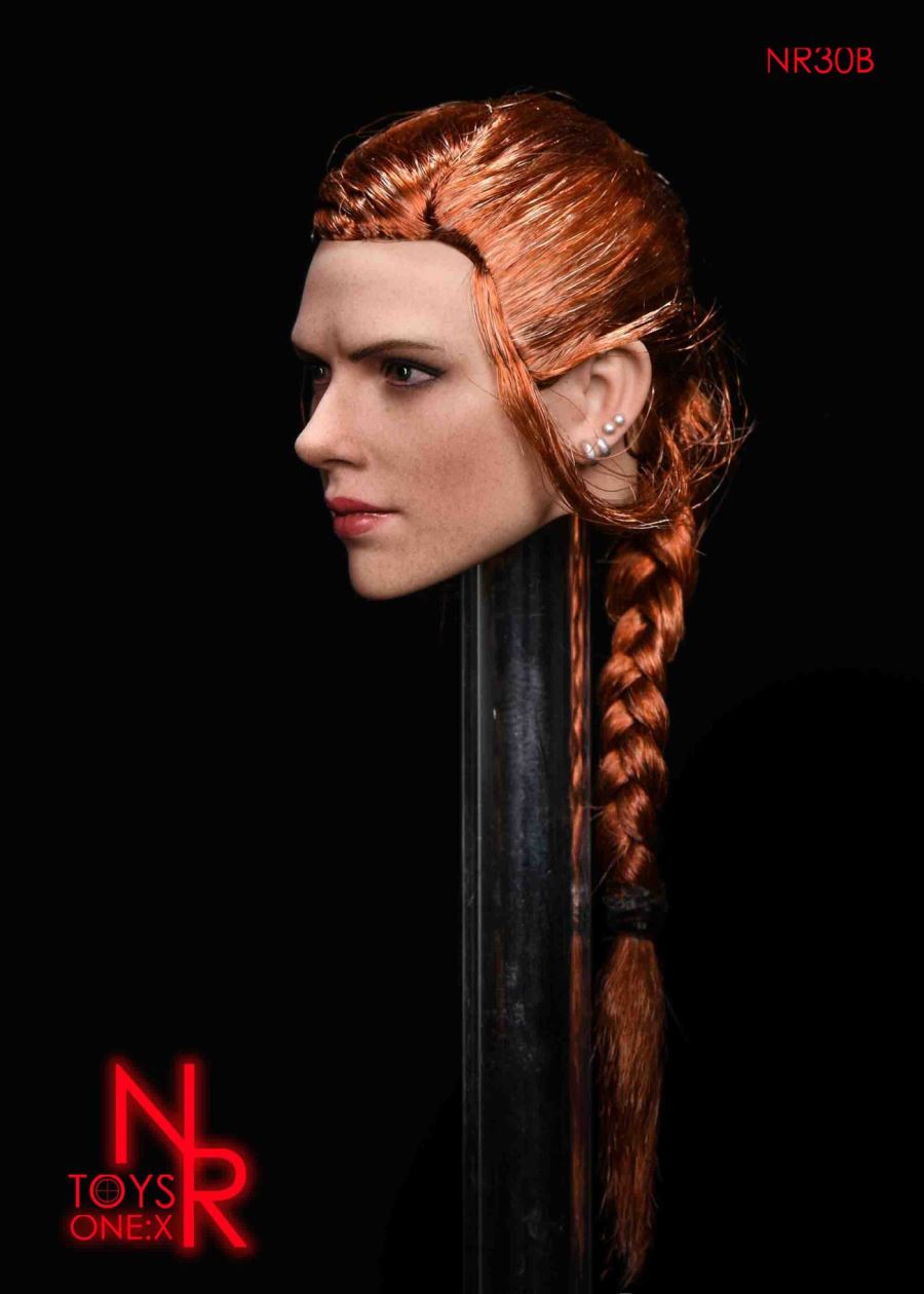 1/6 female agents engraving head hair tie braided
