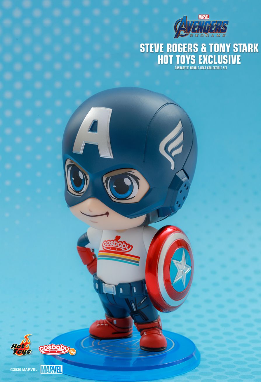 AVENGERS: ENDGAME STEVE ROGERS & TONY STARK (HOT TOYS EXCLUSIVE) COSBABY (S) BOBBLE-HEAD COLLECTIBLE SET