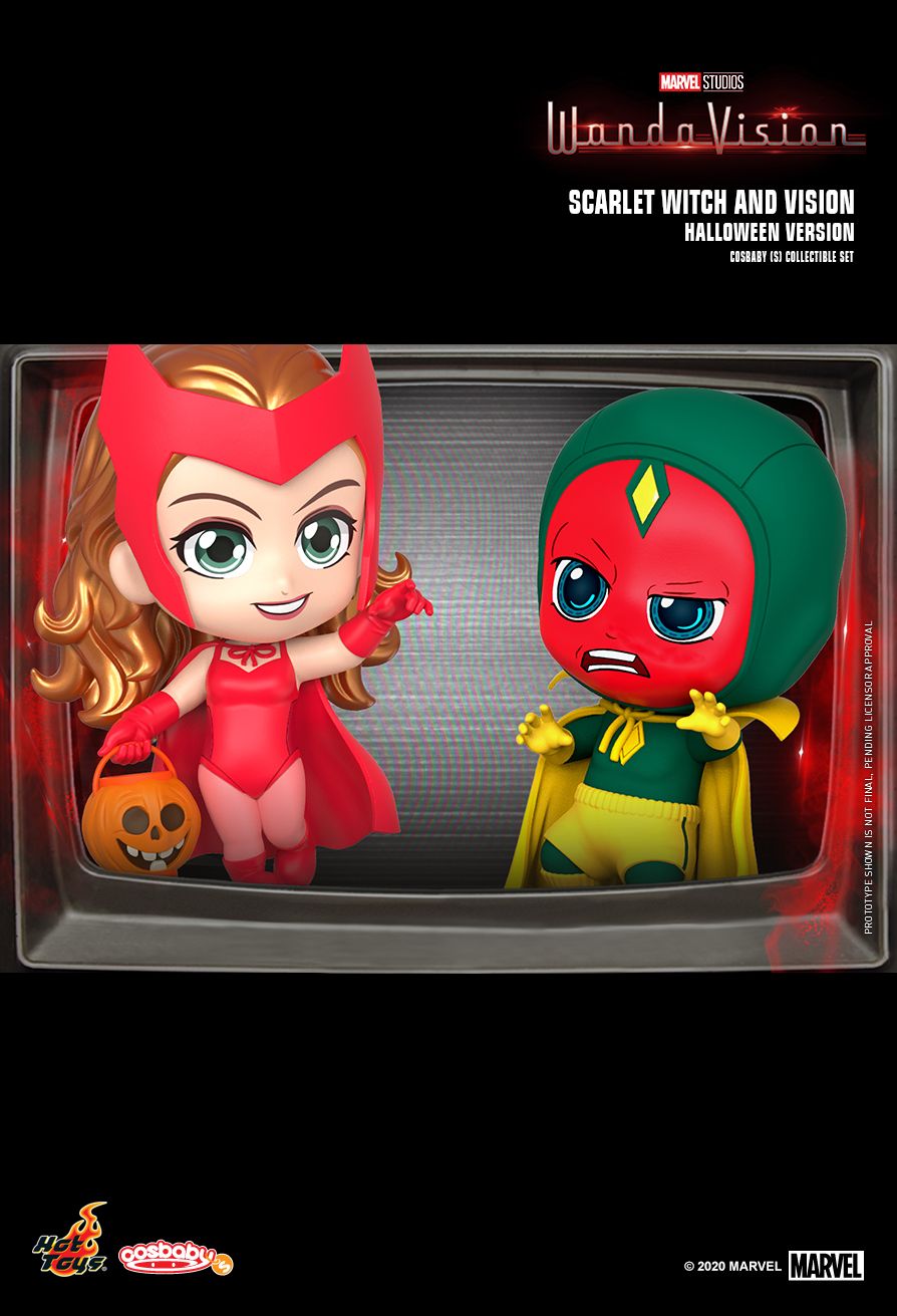 WANDAVISION SCARLET WITCH AND VISION (HALLOWEEN VERSION) COSBABY (S) BOBBLE-HEAD COLLECTIBLE SET