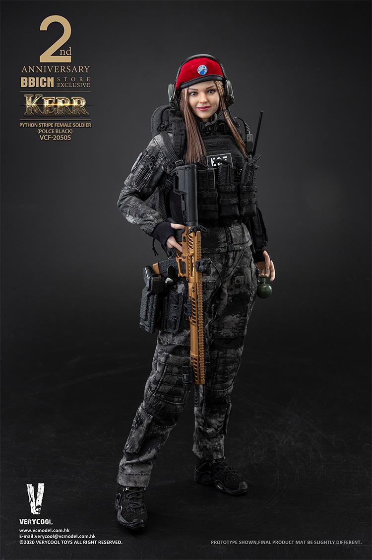 1/6 POLICE BLACK PYTHON STRIPE FEMALE SOLDIER - KERR