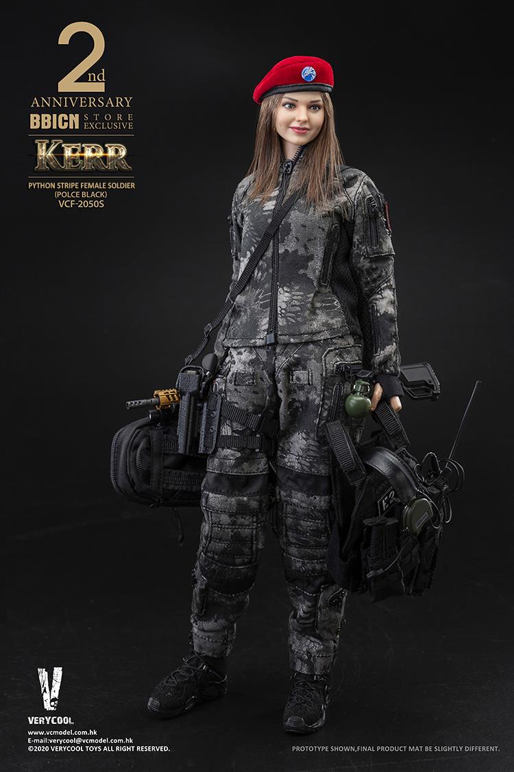 1/6 POLICE BLACK PYTHON STRIPE FEMALE SOLDIER - KERR