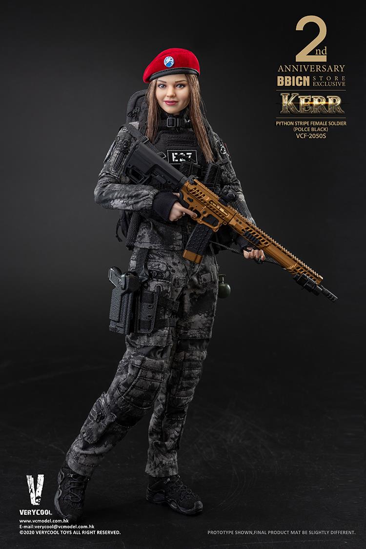 1/6 POLICE BLACK PYTHON STRIPE FEMALE SOLDIER - KERR