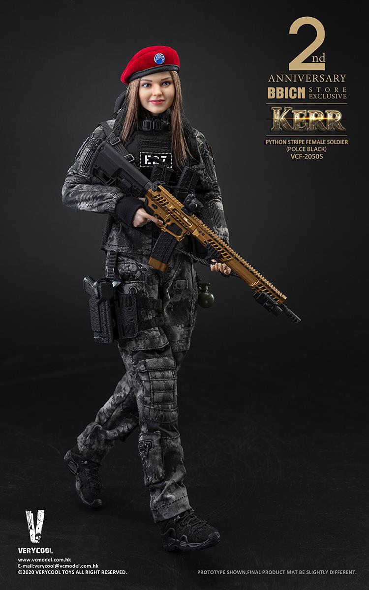 1/6 POLICE BLACK PYTHON STRIPE FEMALE SOLDIER - KERR