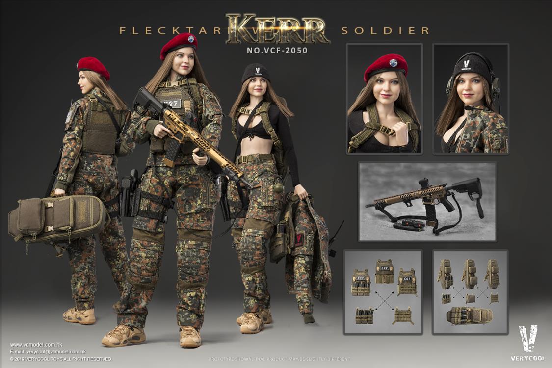 1/6 POLICE BLACK PYTHON STRIPE FEMALE SOLDIER - KERR