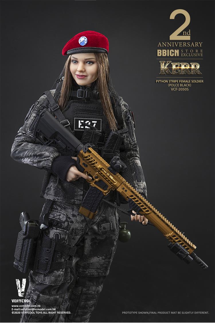 1/6 POLICE BLACK PYTHON STRIPE FEMALE SOLDIER - KERR