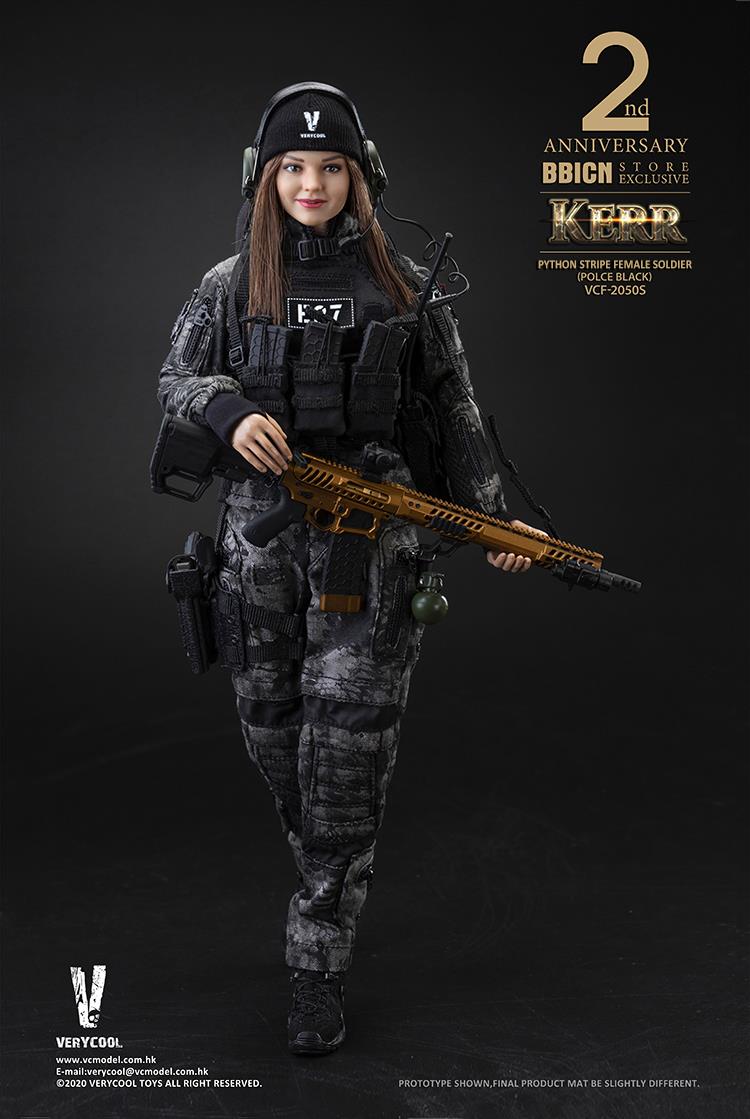 1/6 POLICE BLACK PYTHON STRIPE FEMALE SOLDIER - KERR