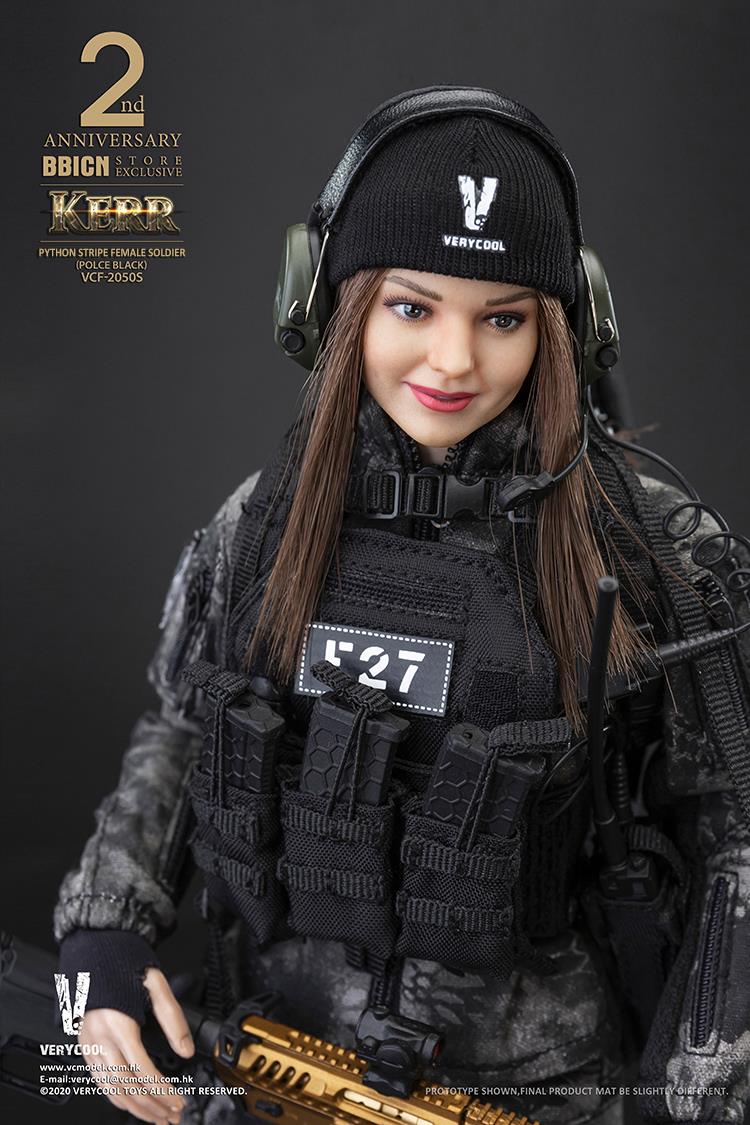 1/6 POLICE BLACK PYTHON STRIPE FEMALE SOLDIER - KERR