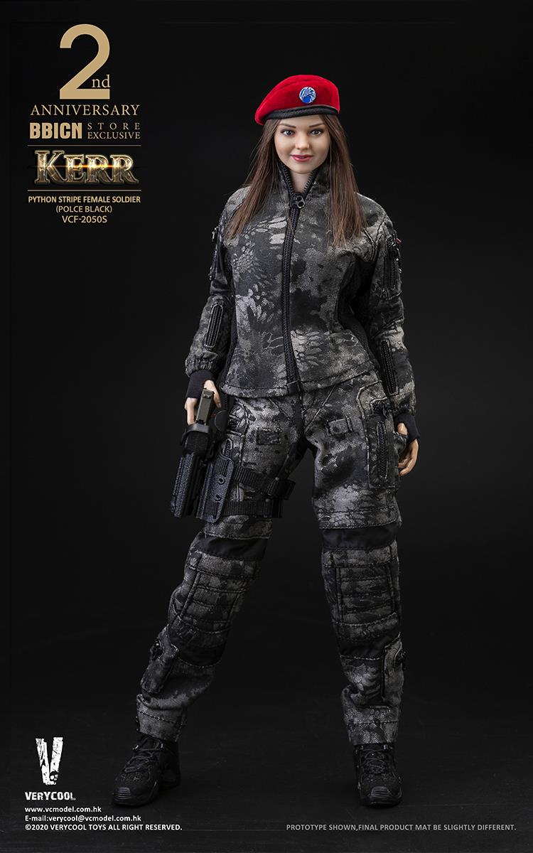1/6 POLICE BLACK PYTHON STRIPE FEMALE SOLDIER - KERR