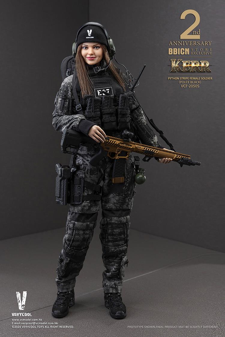 1/6 POLICE BLACK PYTHON STRIPE FEMALE SOLDIER - KERR